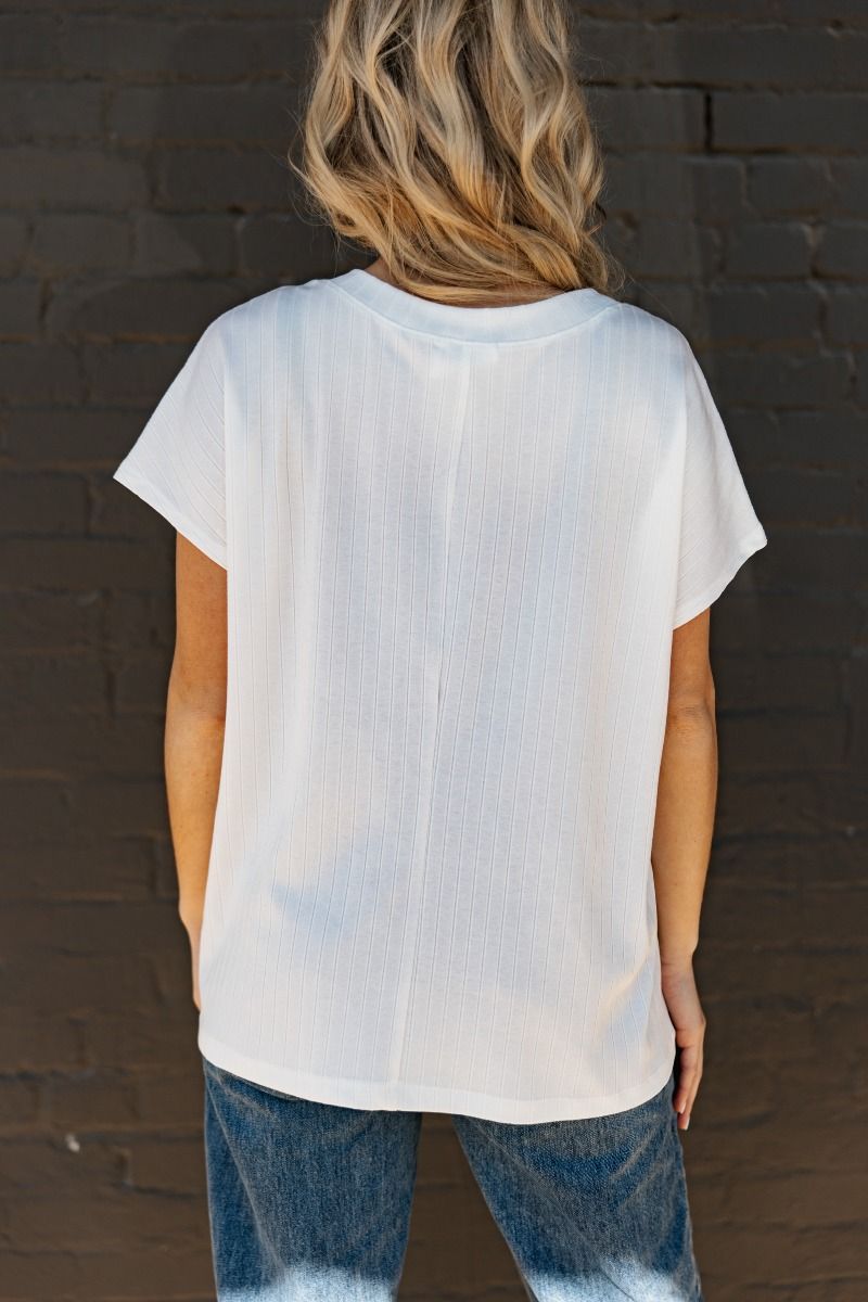Rib Knit Short Sleeve Top