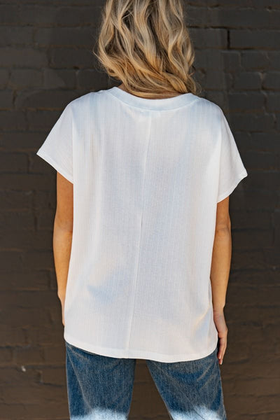 Rib Knit Short Sleeve Top