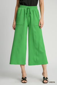Green Jacquard Knit Pants