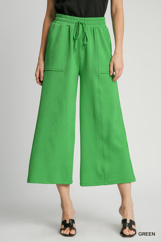 Green Jacquard Knit Pants