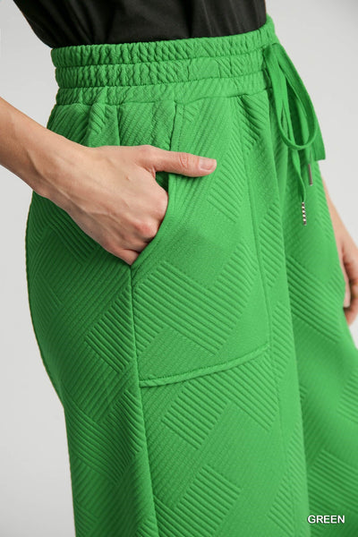 Green Jacquard Knit Pants
