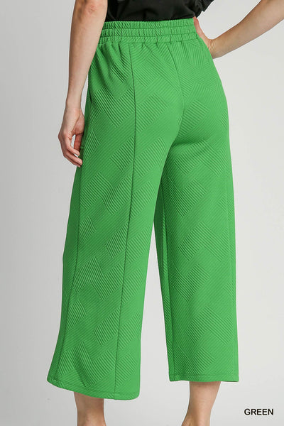 Green Jacquard Knit Pants