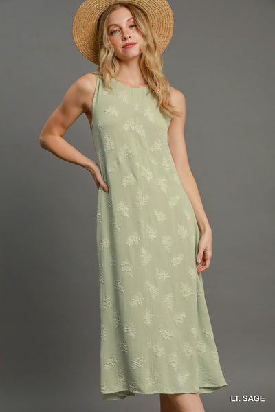 Light Sage Floral Burnout Dress