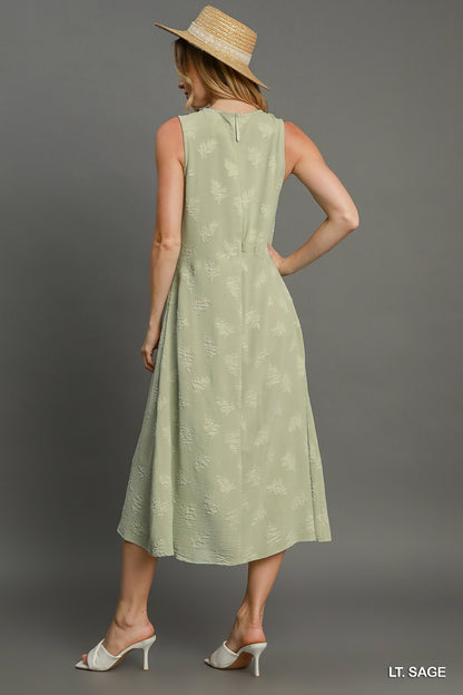 Light Sage Floral Burnout Dress