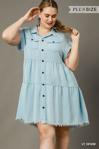 Light Denim Button Front Dress