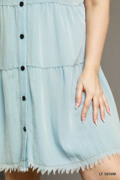 Light Denim Button Front Dress