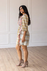 Pink Multi Plaid Dress