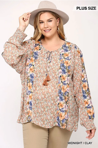 Navy Floral Loose Fit Top