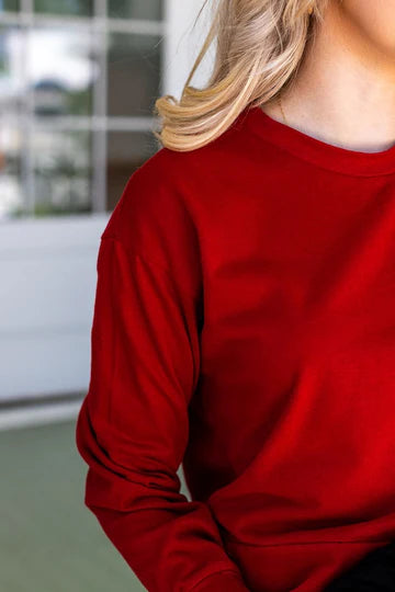 Red Cropped Sweatshirt