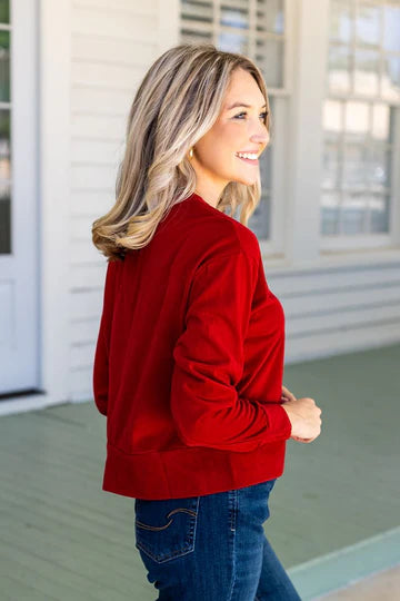 Red Cropped Sweatshirt