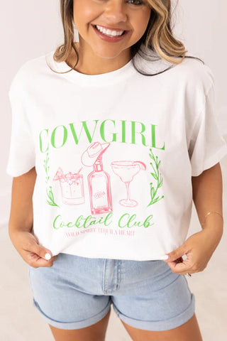 Cowgirl Cocktail White Tee - Plus