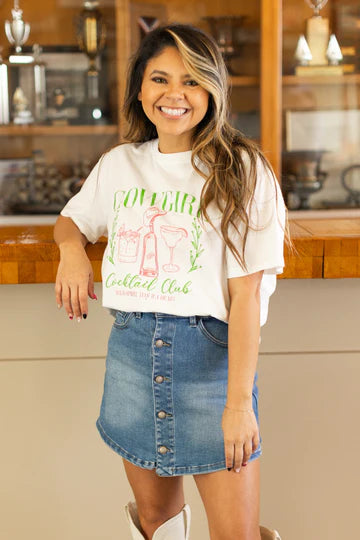 Cowgirl Cocktail White Tee - Plus