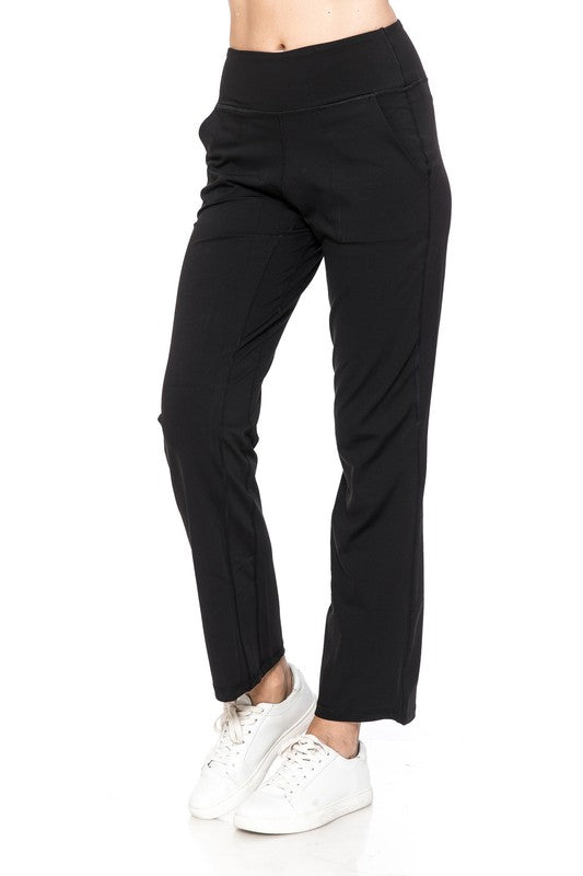 Black Active Straight Leg Pants