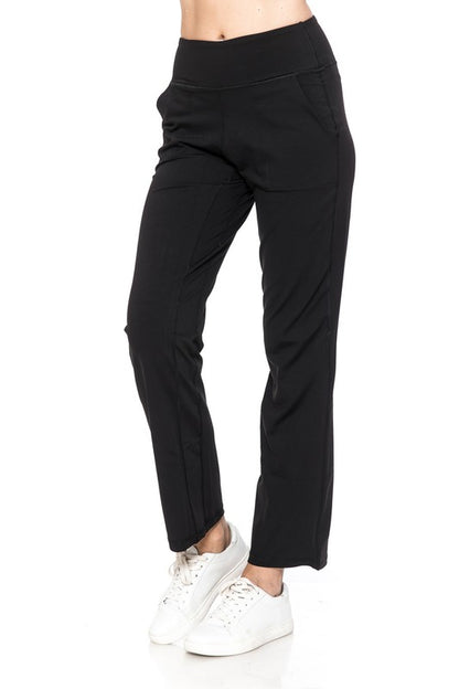 Black Active Straight Leg Pants