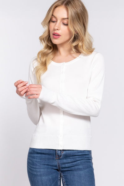 Long Sleeve Button Down Sweater Cardigan