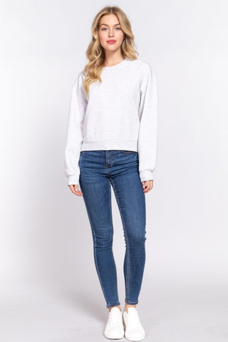 Light Gray Round Neck Sweatshirt