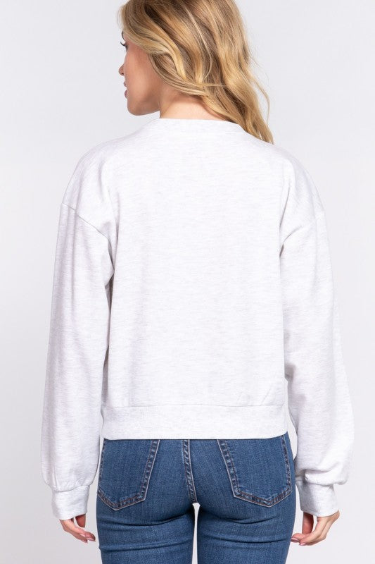Light Gray Round Neck Sweatshirt