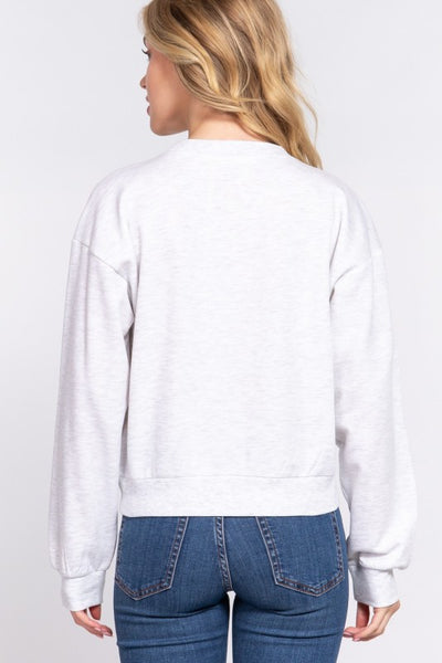 Light Gray Round Neck Sweatshirt