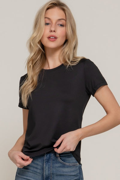 Black Round Neck Knit Top