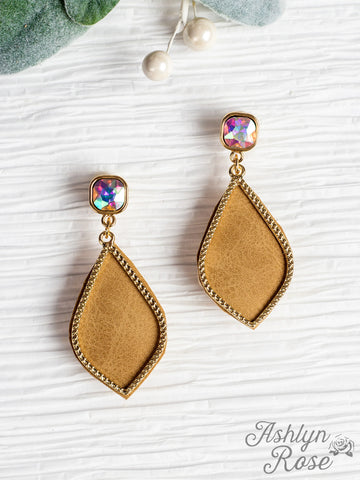 Gold Crystal Teardrop Earrings