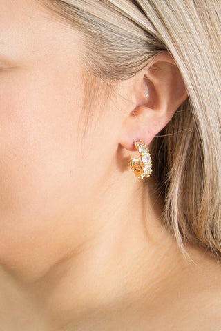 Small Rhinestone Hoop Earrings
