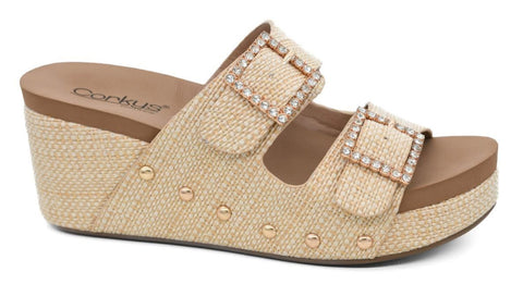 Corkys Raffia Main Squeeze Sandal Wedges