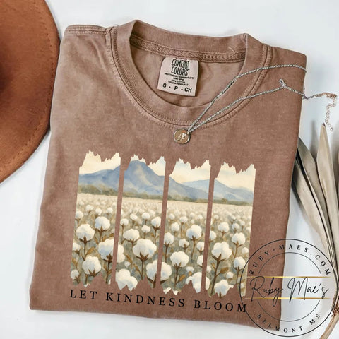 Let Kindness Bloom Watercolor Cotton T-shirt