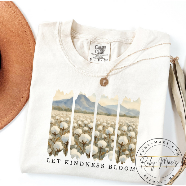 Let Kindness Bloom Watercolor Cotton T-shirt