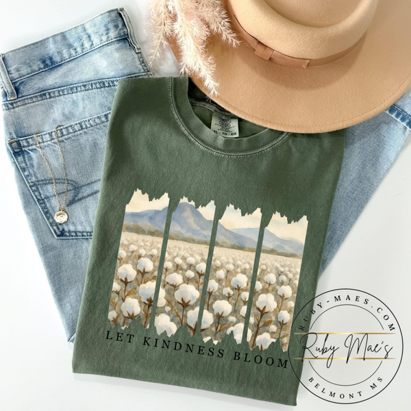 Let Kindness Bloom Watercolor Cotton T-shirt
