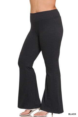 Black Butter Soft Flare Yoga Pants - Plus