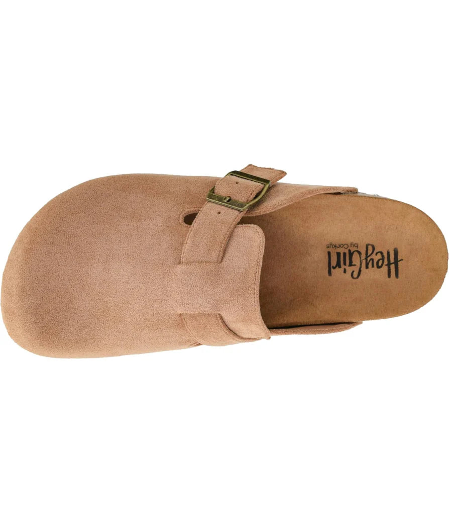 Camel Faux Suede Clogs by Corkys