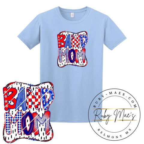 Red & Blue Band Mom Short Sleeve Gildan Tshirt