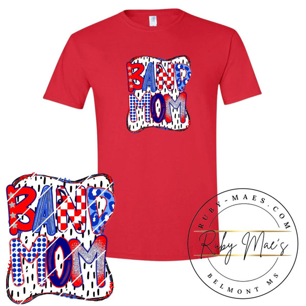 Red & Blue Band Mom Short Sleeve Gildan Tshirt