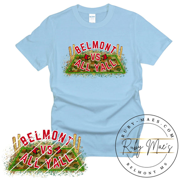 Belmont VS All Y’all Glitter Camo - Gildan Softstyle Short Sleeve