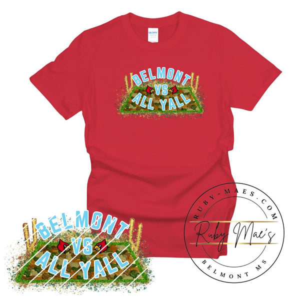 Belmont VS All Y’all Glitter Camo - Gildan Softstyle Short Sleeve
