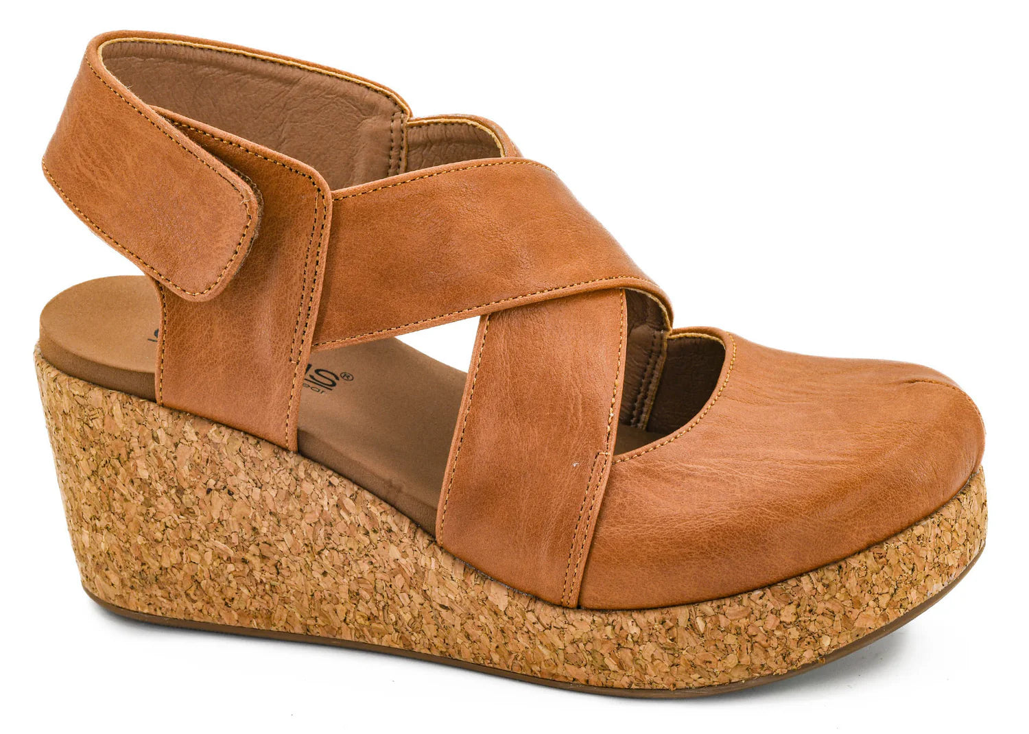 Cognac Case Closed Wedges by Corkys