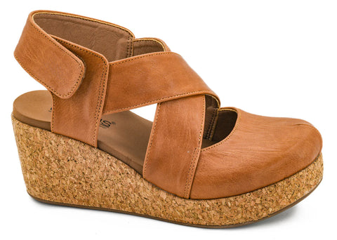 Cognac Case Closed Wedges by Corkys