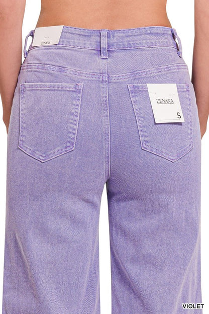 Beige Wash Frayed Hem Straight Jeans