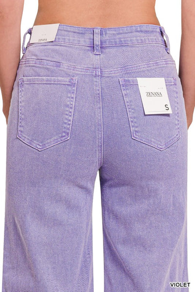 Beige Wash Frayed Hem Straight Jeans