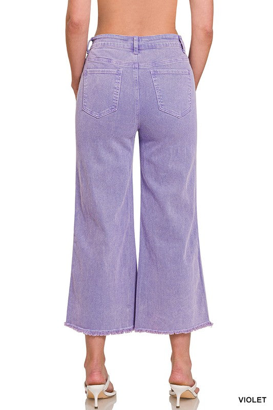 Beige Wash Frayed Hem Straight Jeans