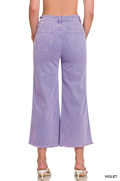 Beige Wash Frayed Hem Straight Jeans
