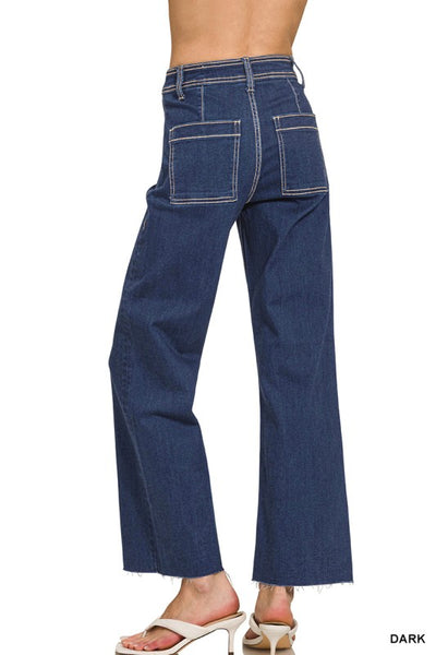 Dark Denim Straight Leg Jeans