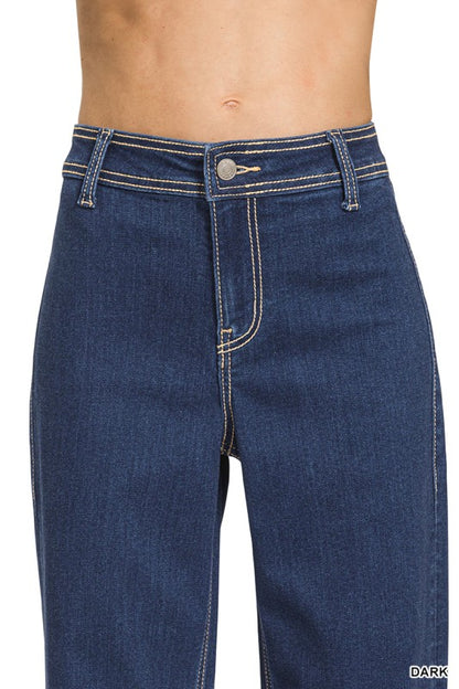 Dark Denim Straight Leg Jeans
