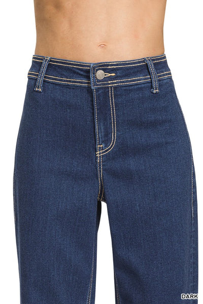 Dark Denim Straight Leg Jeans