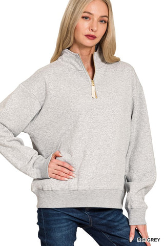 Half Zip Sweatshirt - Heather Gray