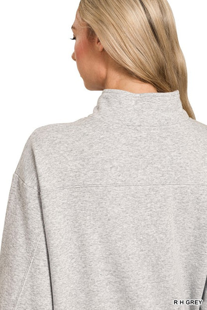 Half Zip Sweatshirt - Heather Gray