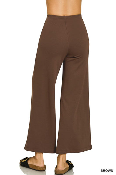 Ponte Elastic Waist Pintuck Pants
