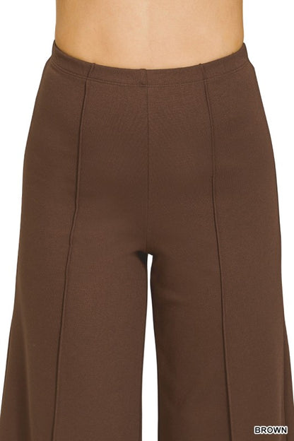 Ponte Elastic Waist Pintuck Pants