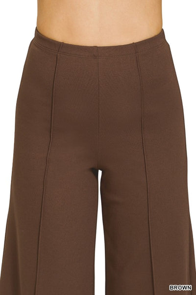 Ponte Elastic Waist Pintuck Pants