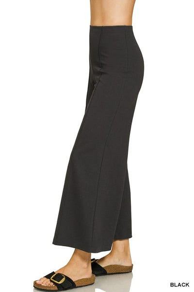 Ponte Elastic Waist Pintuck Pants